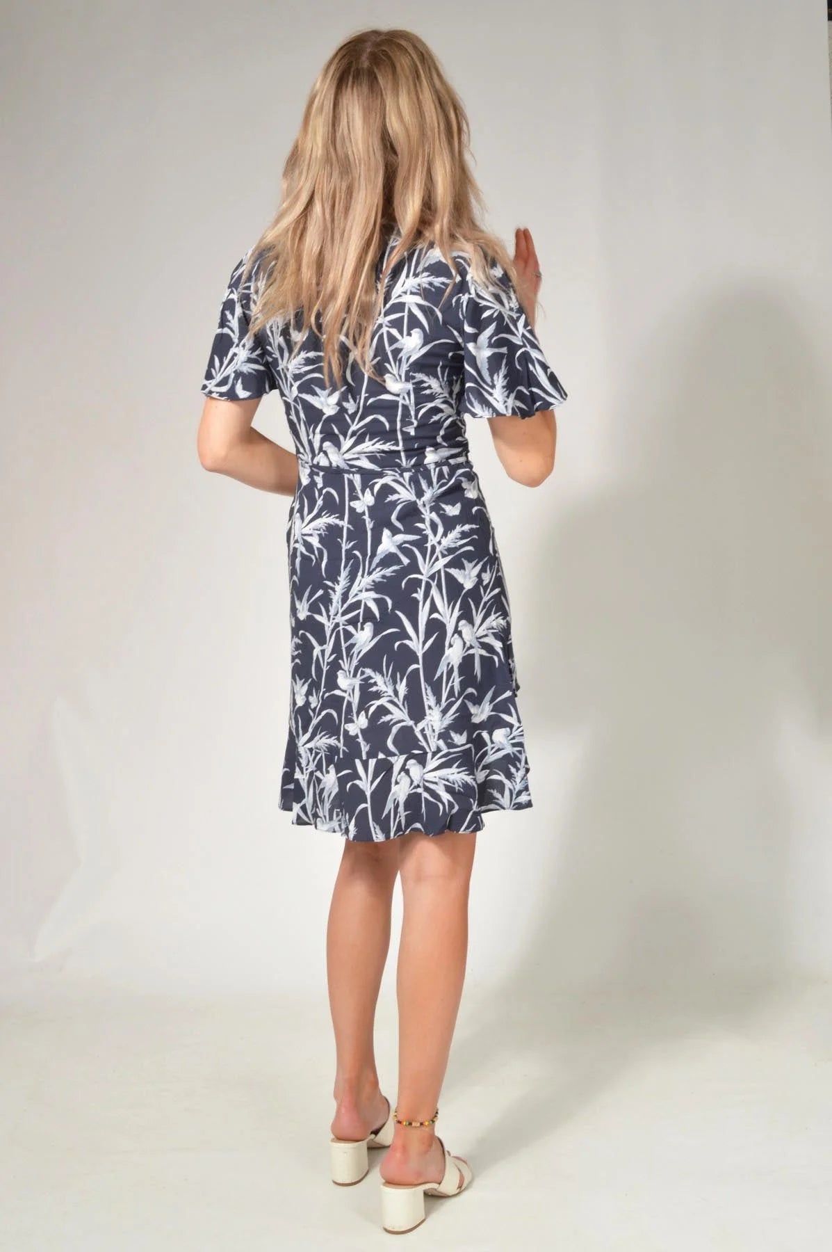 Oasis denim shop frill wrap dress