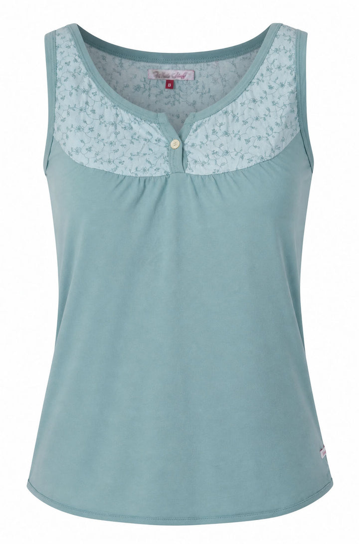 Broderie Henley Neck Vest Top