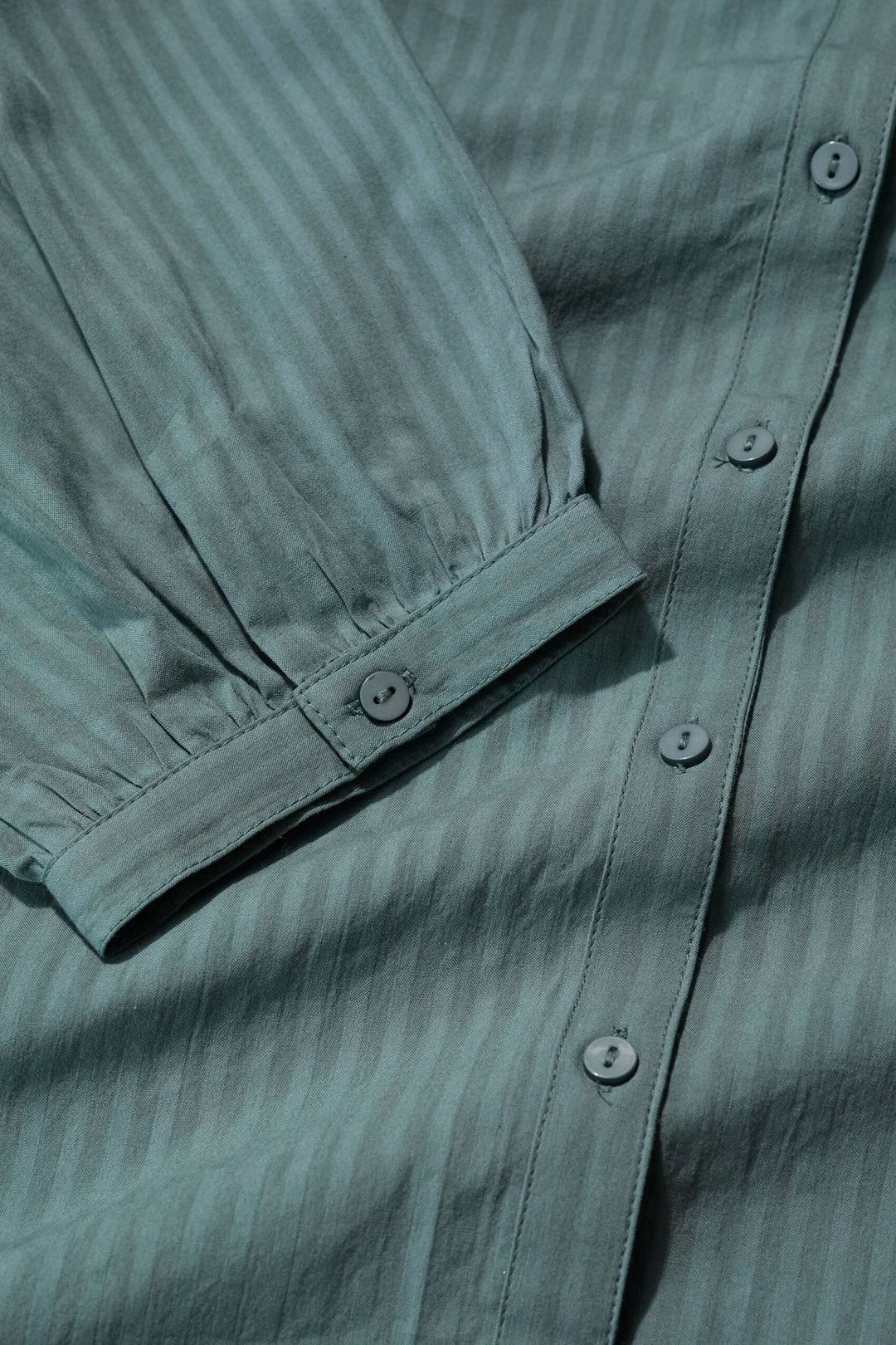 Teal Stripe Peter Pan Collar Blouse