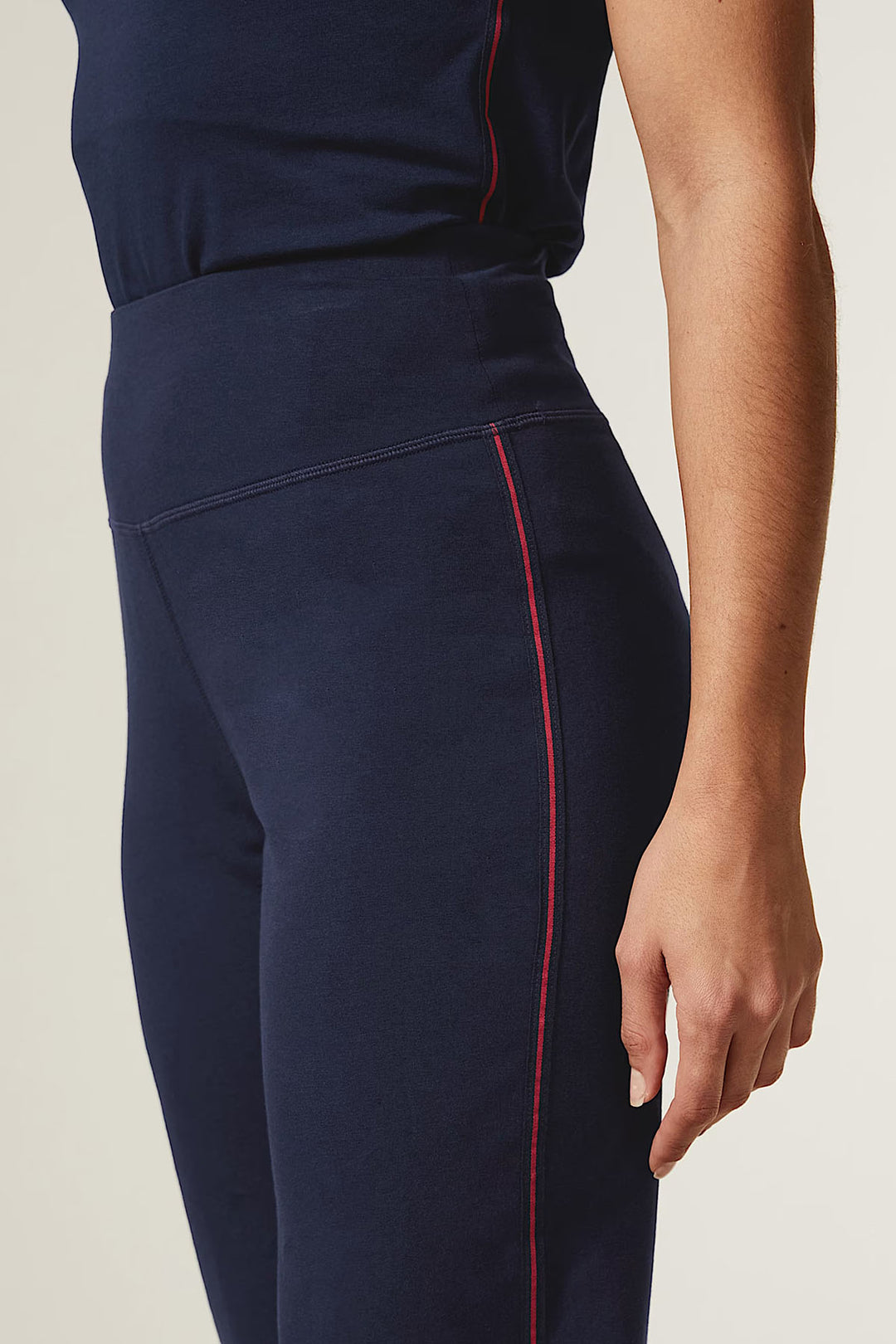 Goodmove Navy Cotton Rich Side Stripe Joggers