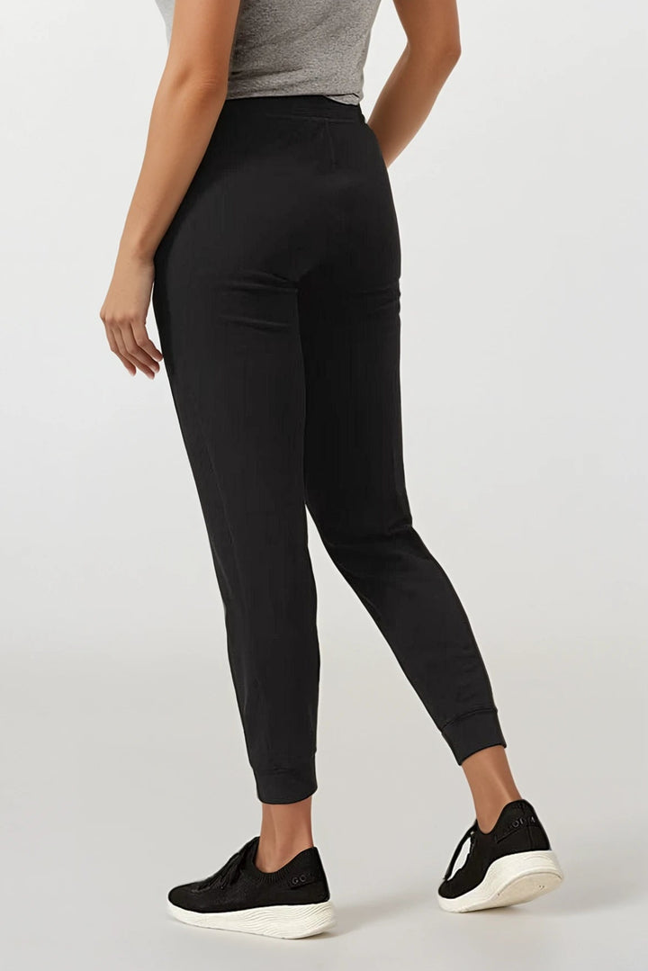 Goodmove Black Cotton Rich Cuffed Joggers