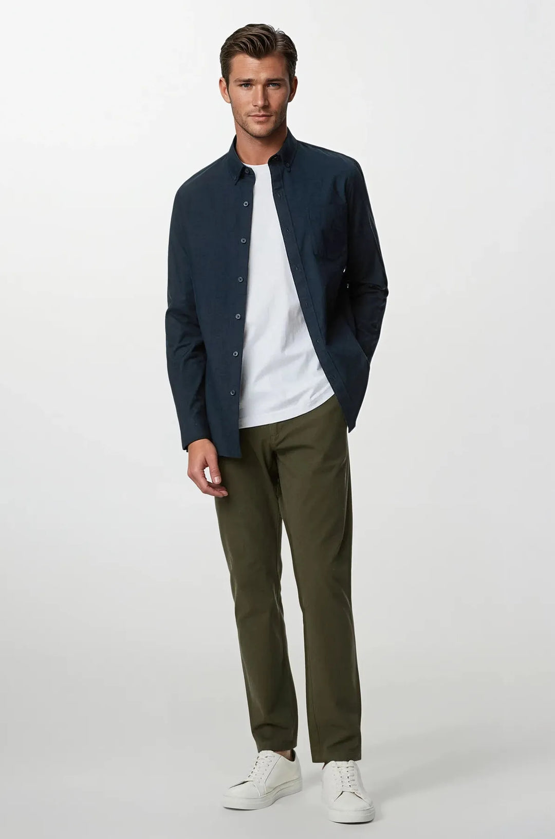 Navy Pure Cotton Oxford Shirt