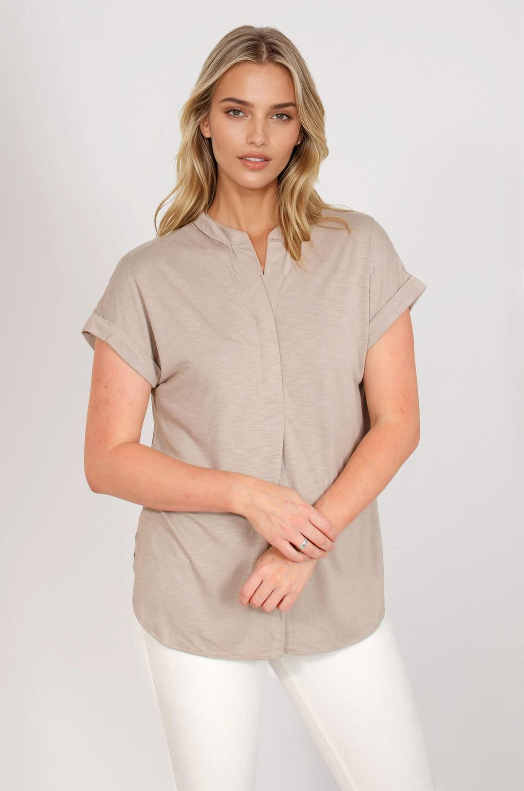 Pleat Front Jersey Top
