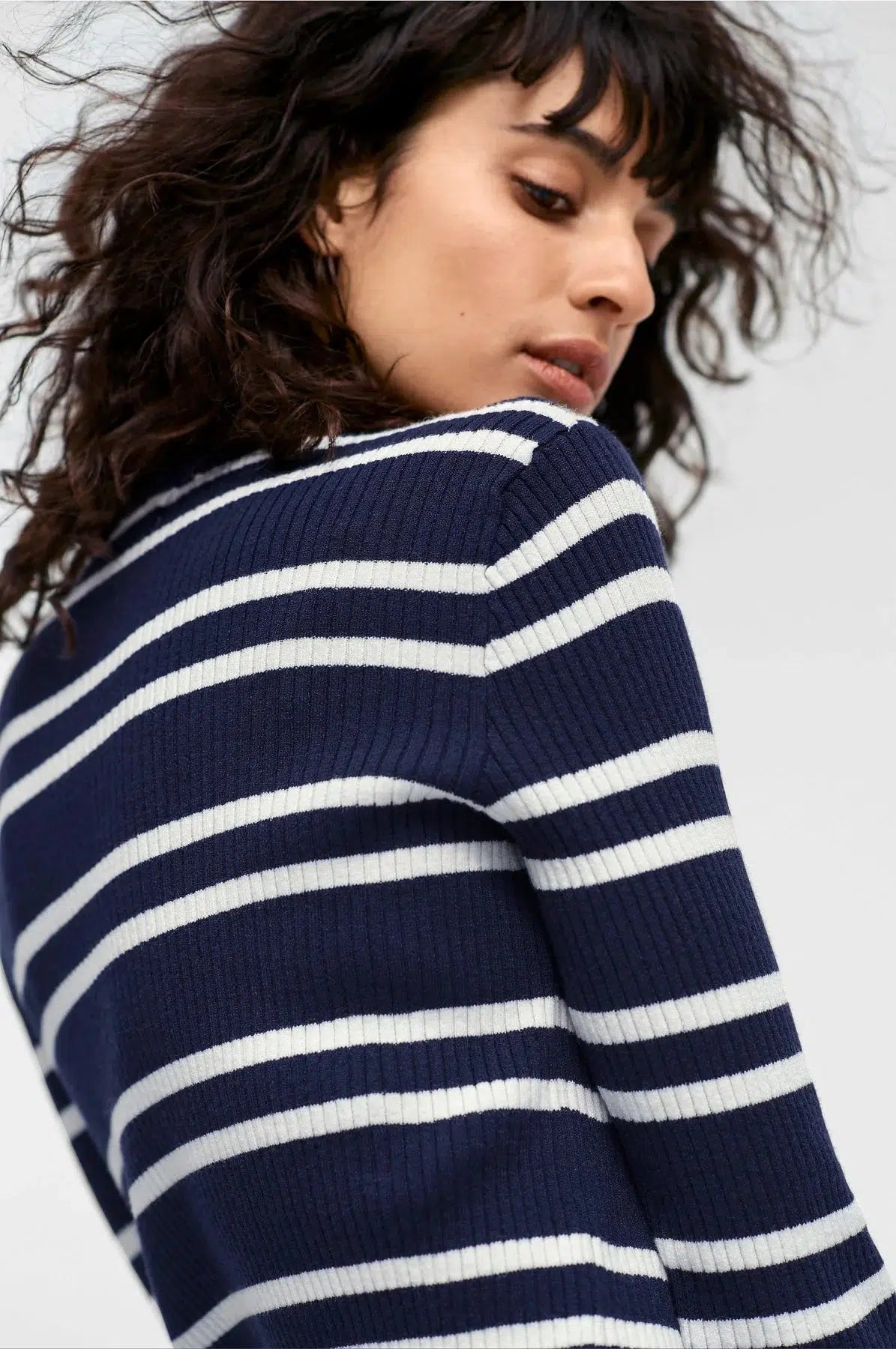 Ellos Striped Ribbed Sweater