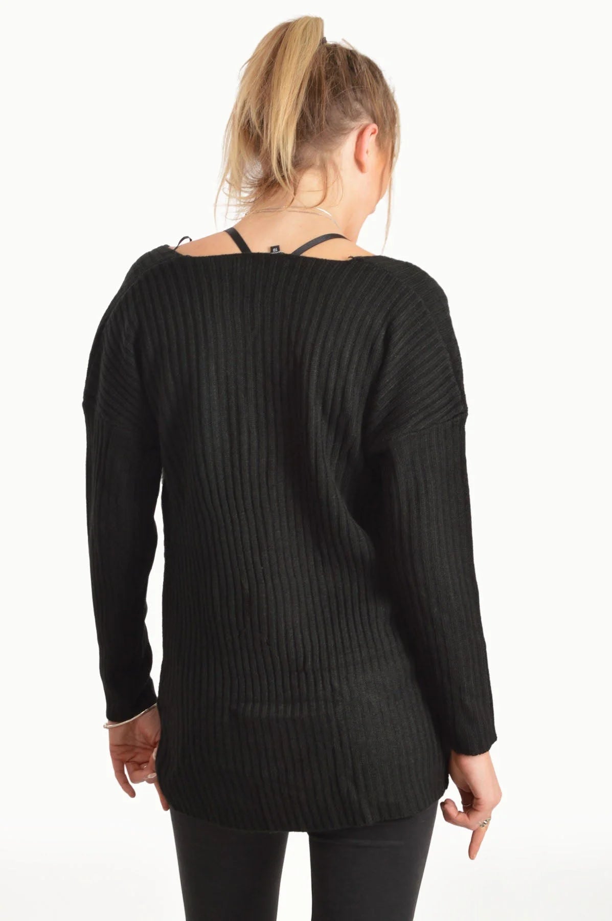 Pep & Co Crossover Ribbed Jumper