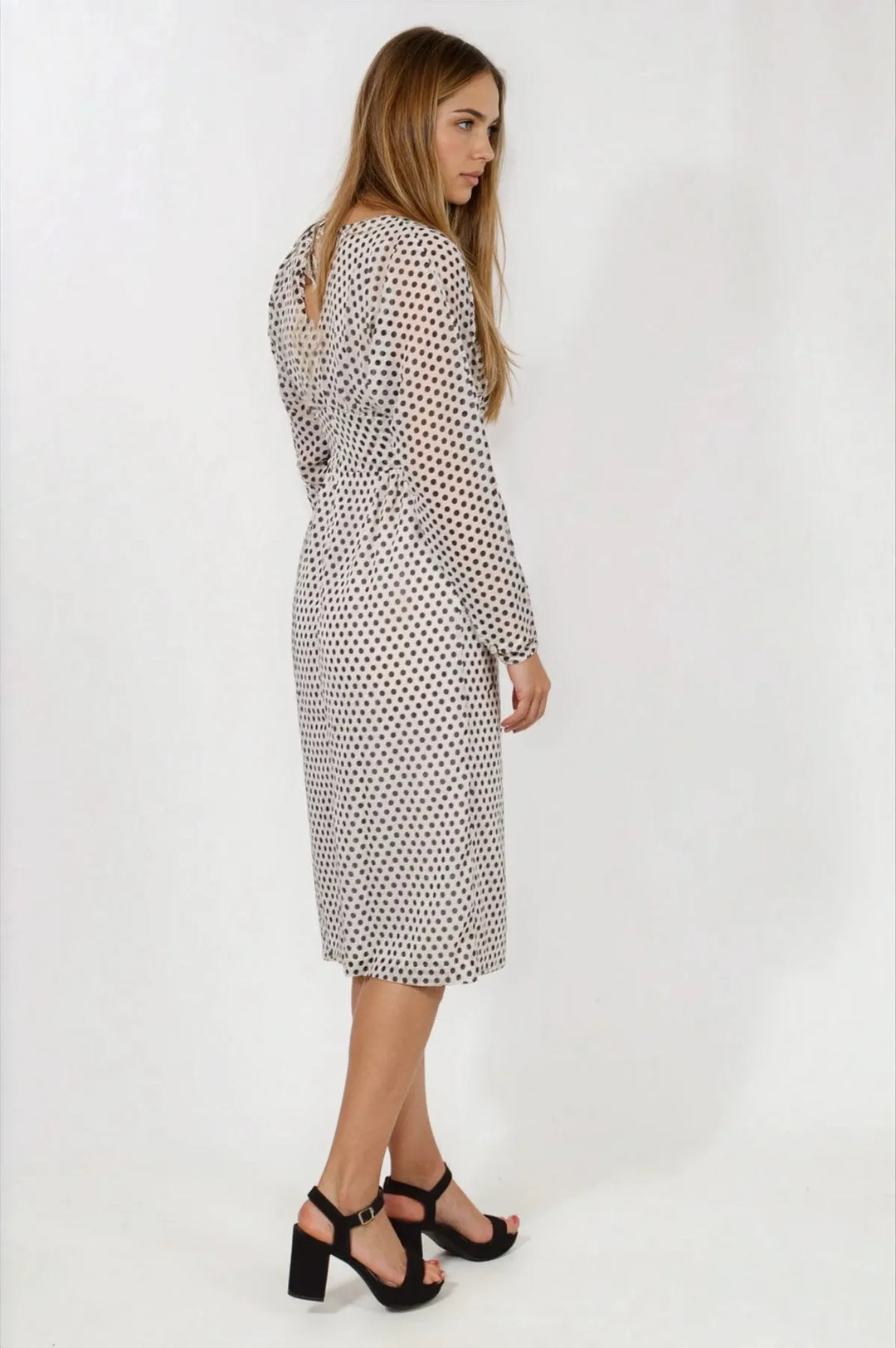 Havren Polka Dot Midi Dress