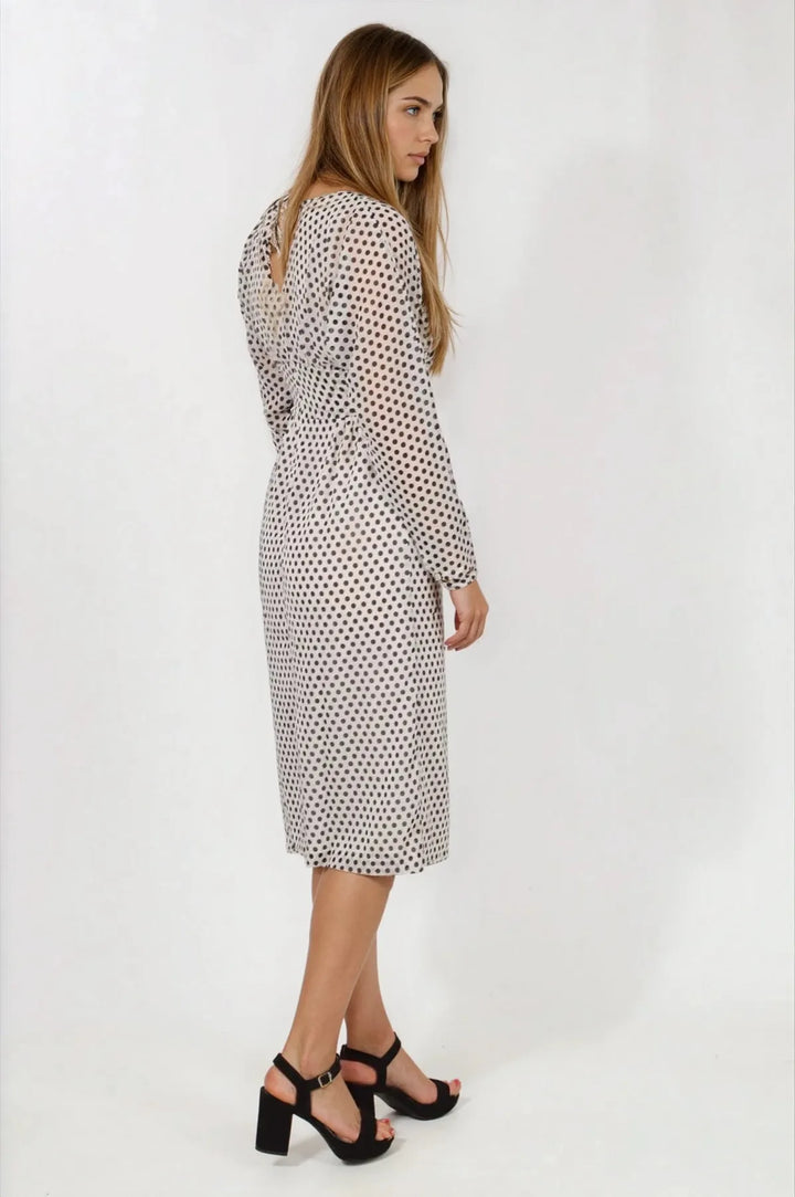 Havren Polka Dot Midi Dress