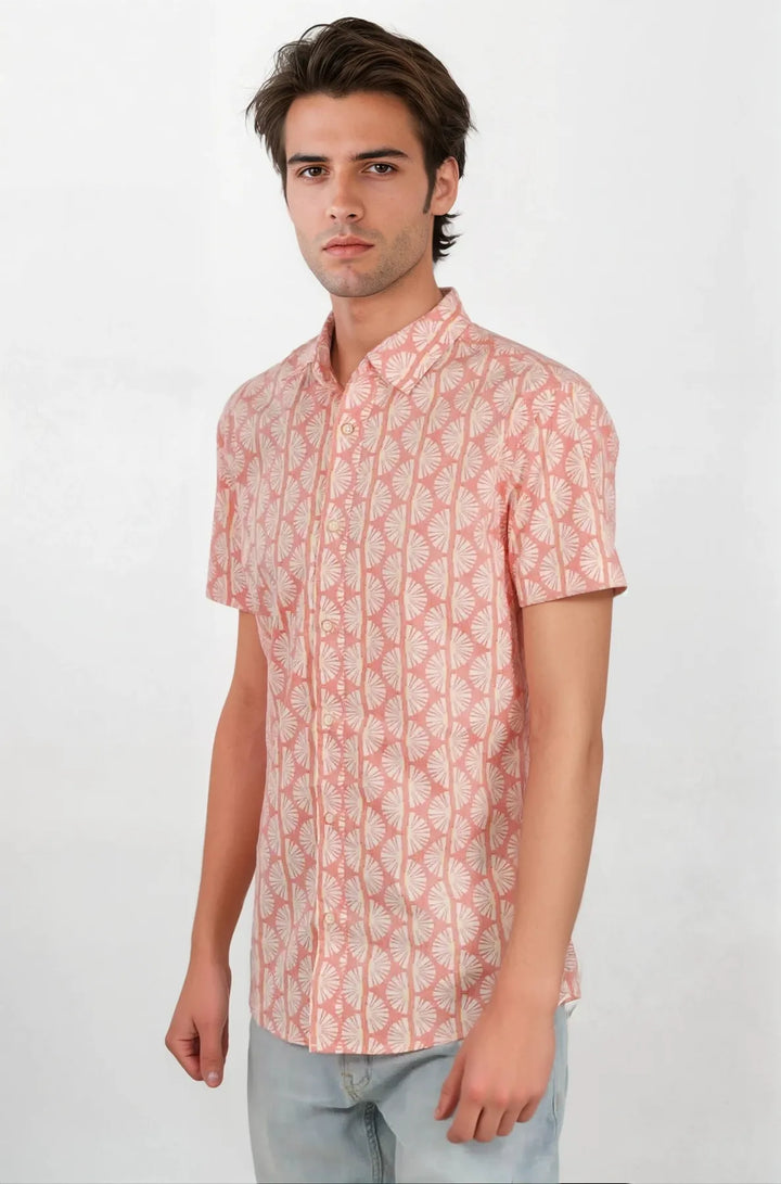 Print Cotton Short Sleeve Shirt