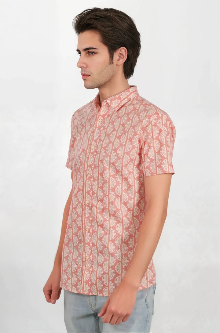 Print Cotton Short Sleeve Shirt