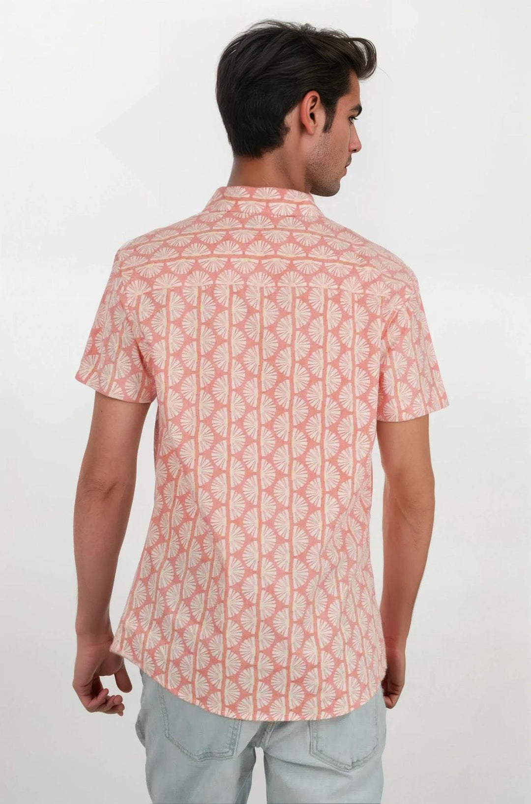 Print Cotton Short Sleeve Shirt