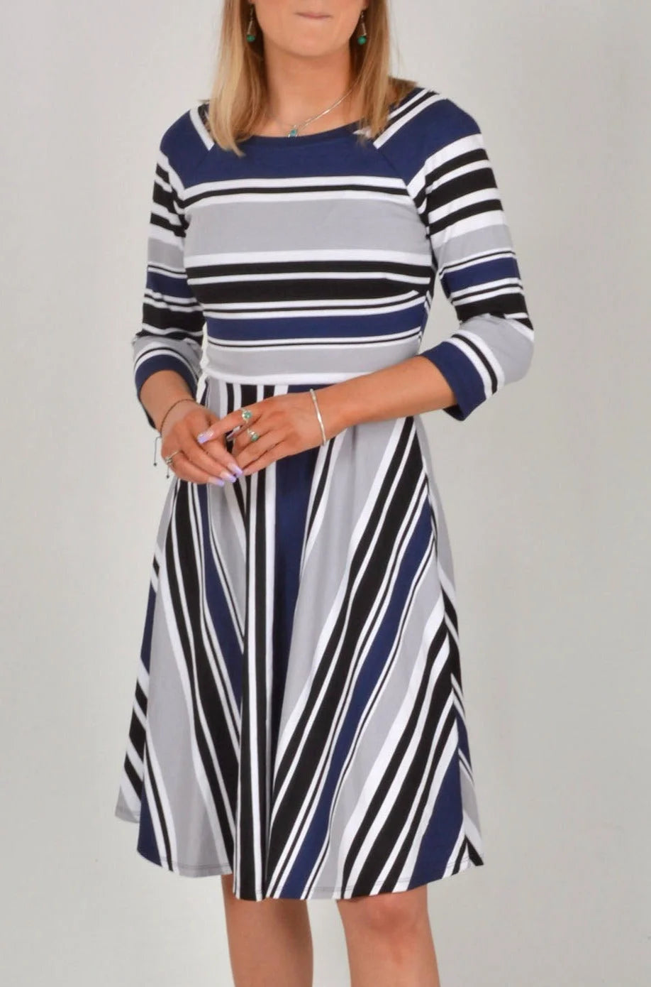 Wallis Striped Chevron Flare Dress