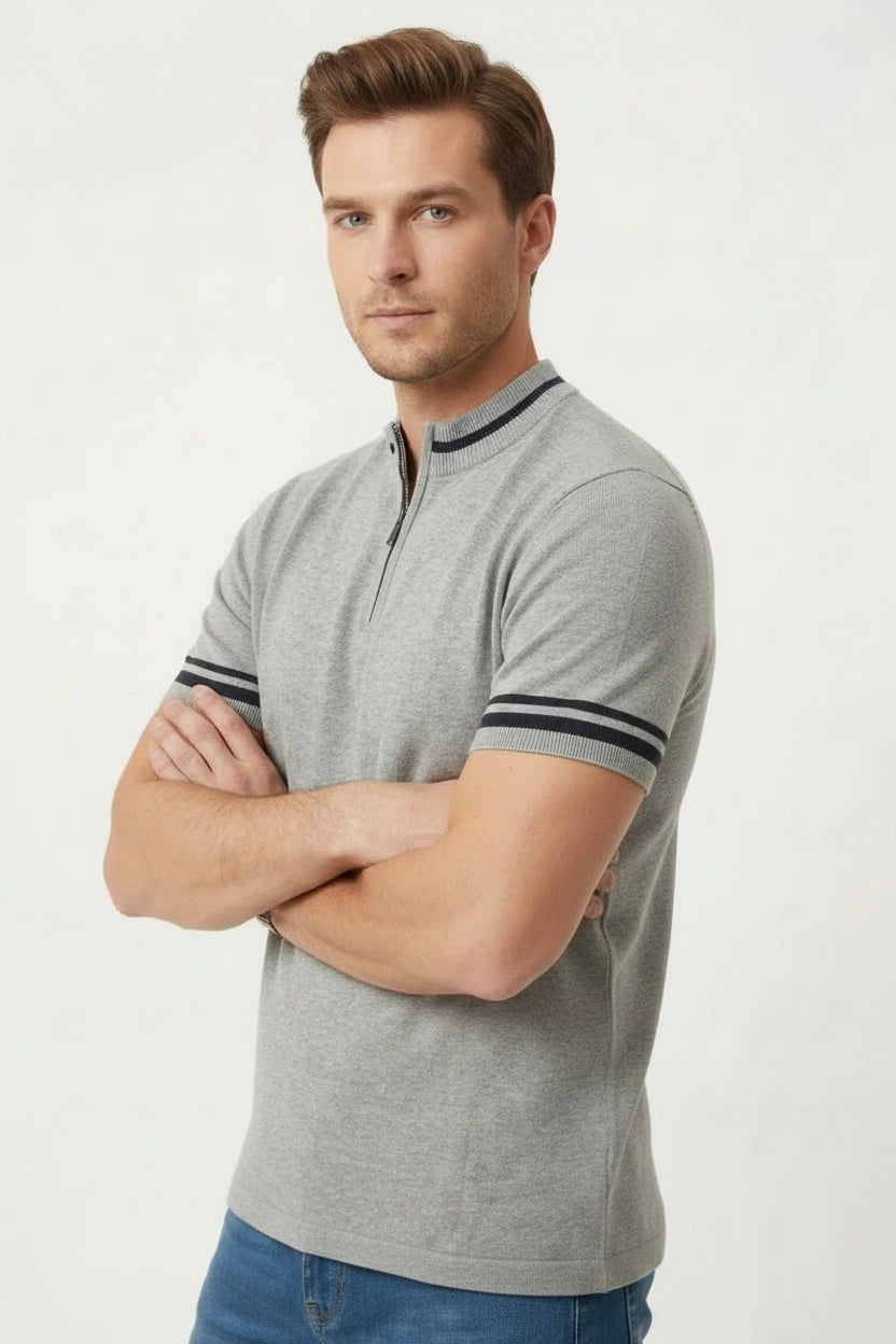 Ryder Cycle Zip Neck Knit Top
