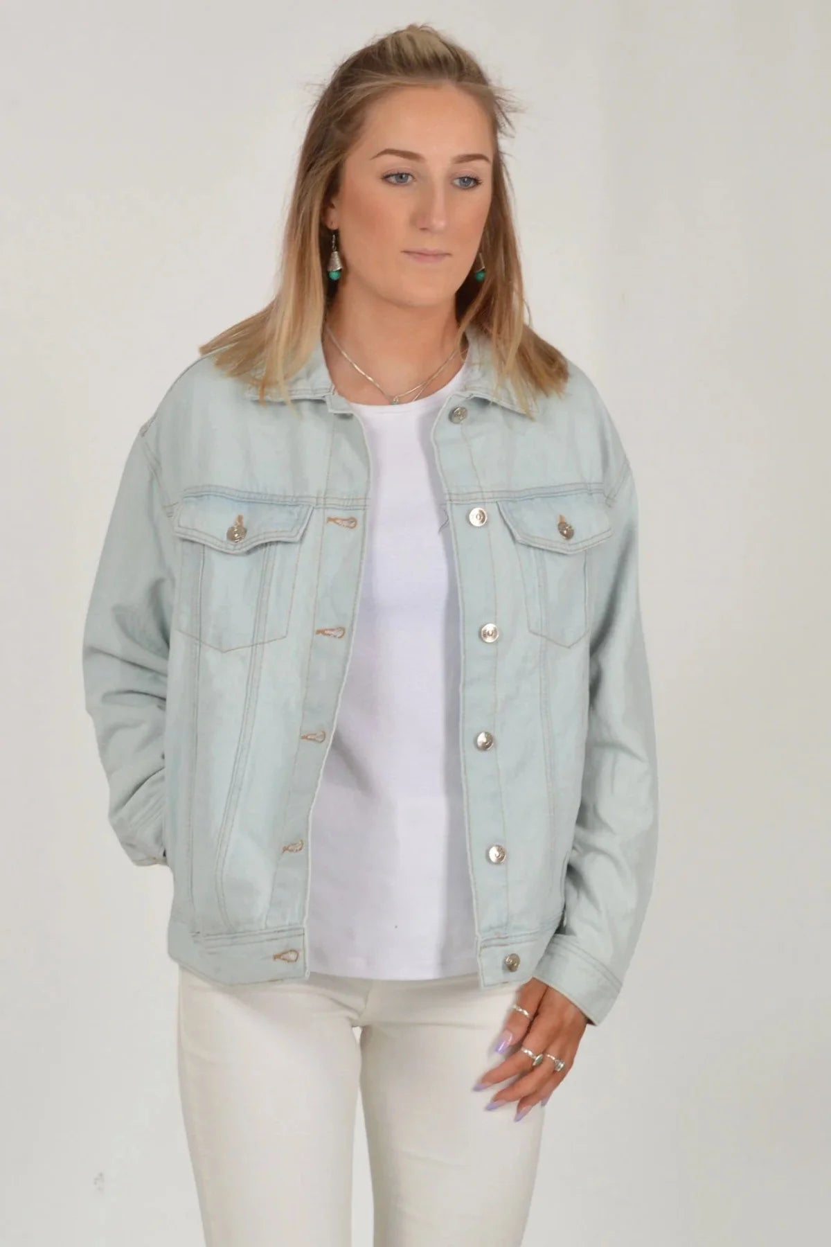 H&m oversized denim sales jacket