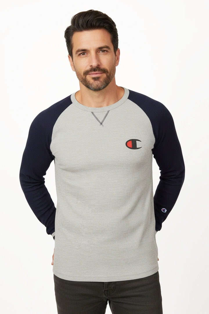 Waffle Two Tone Long Sleeve Top