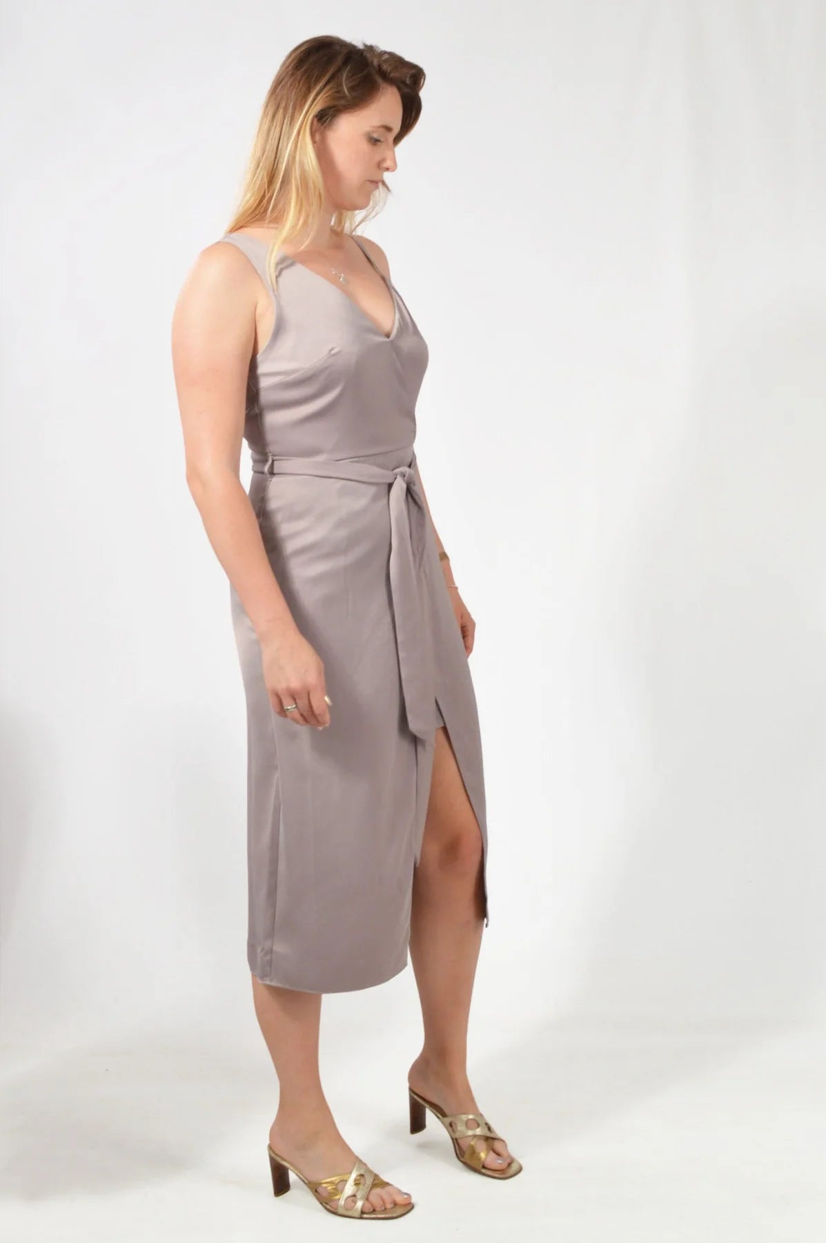 River island wrap midi best sale dress