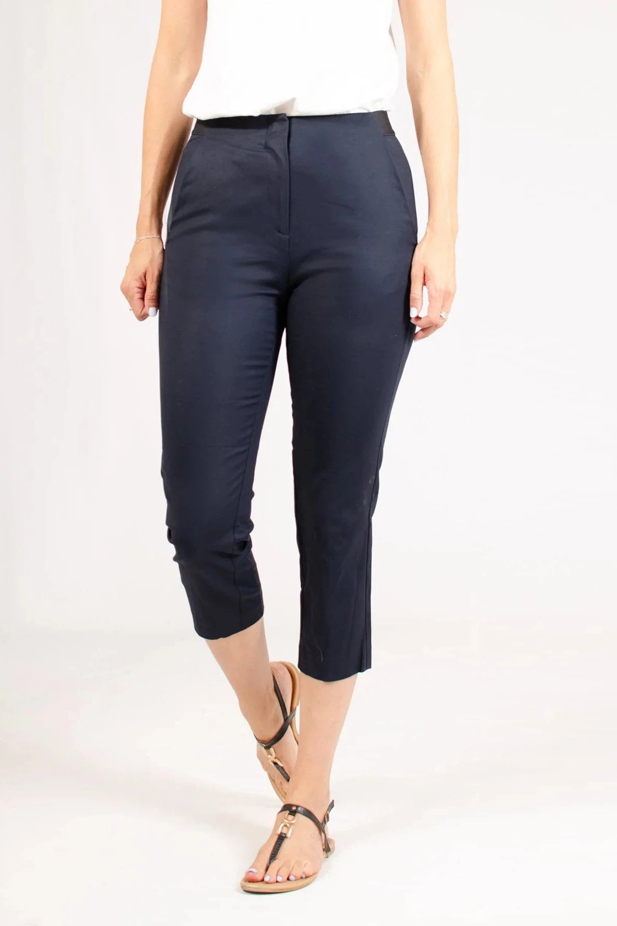 Womens navy online capri trousers