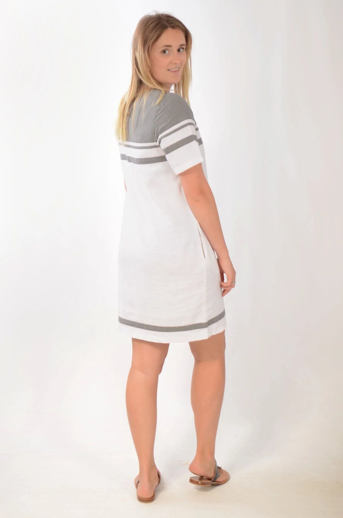 Secret Label Contrast Stripe Linen Dress
