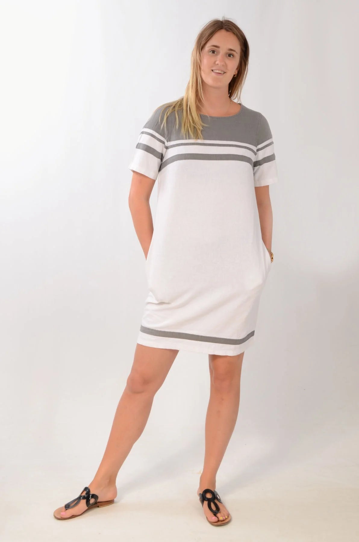 Secret Label Contrast Stripe Linen Dress