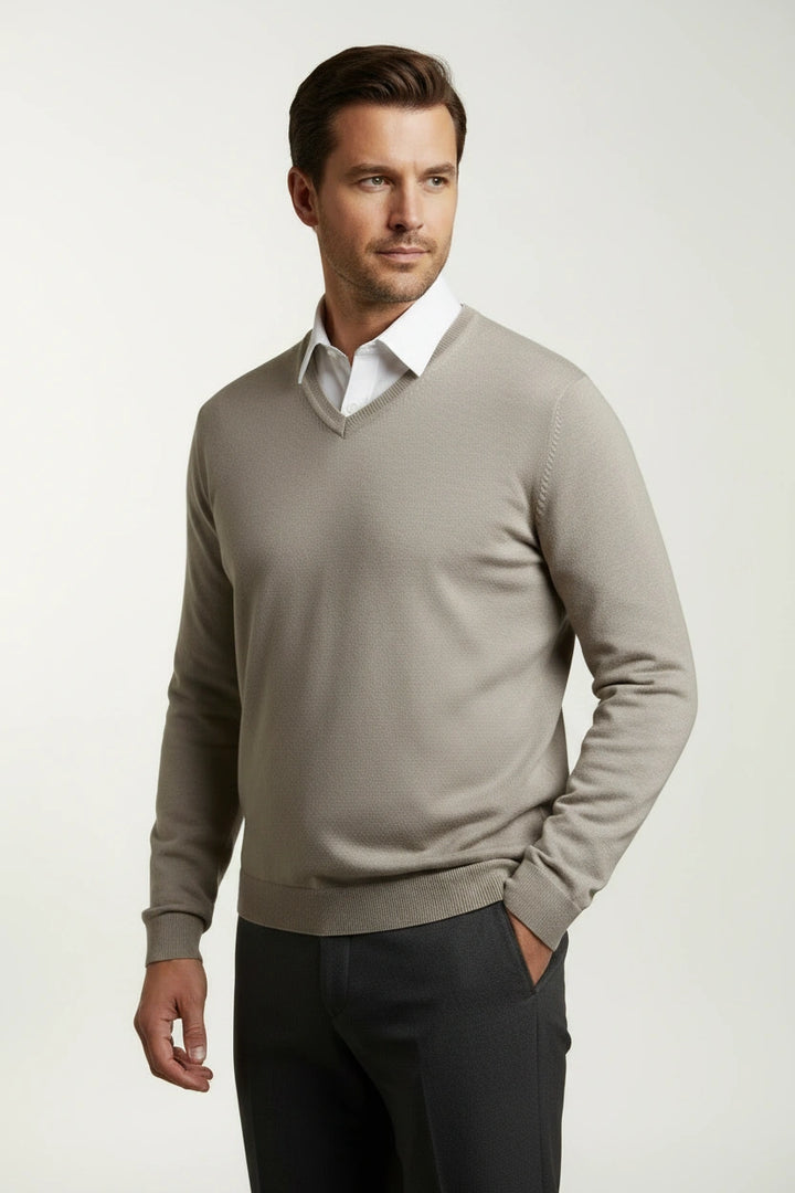 Fine Knit V Neck Jumper