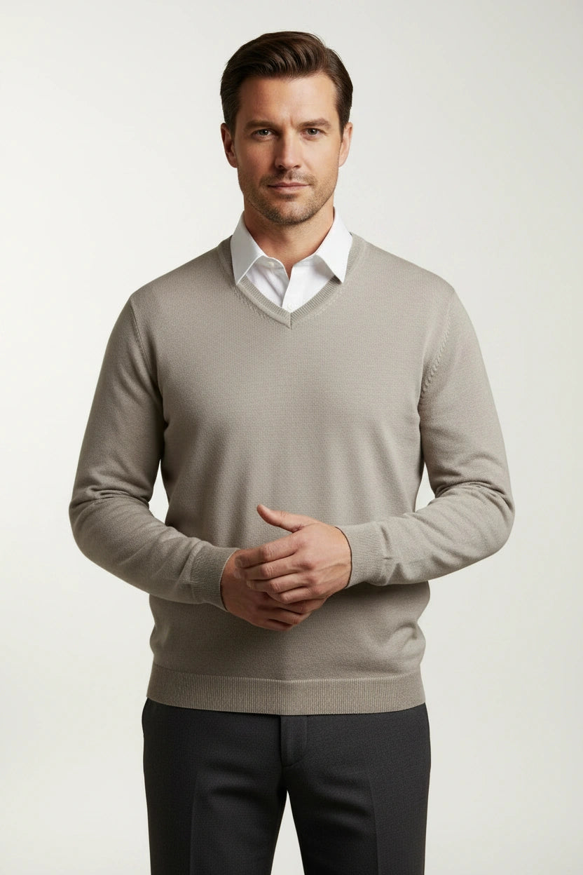 Fine Knit V Neck Jumper