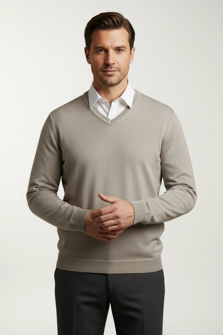 Fine Knit V Neck Jumper
