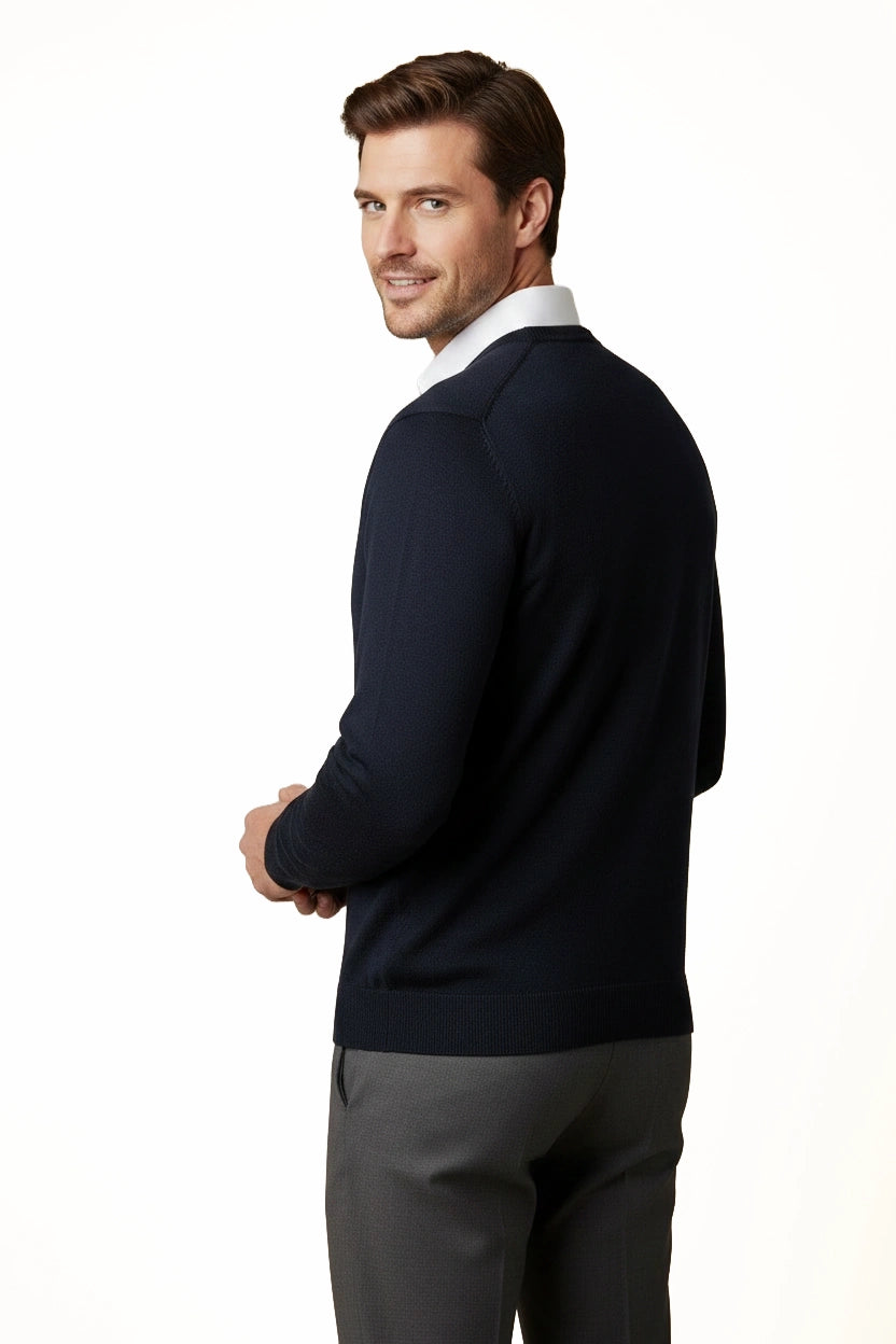 Fine Knit V Neck Jumper