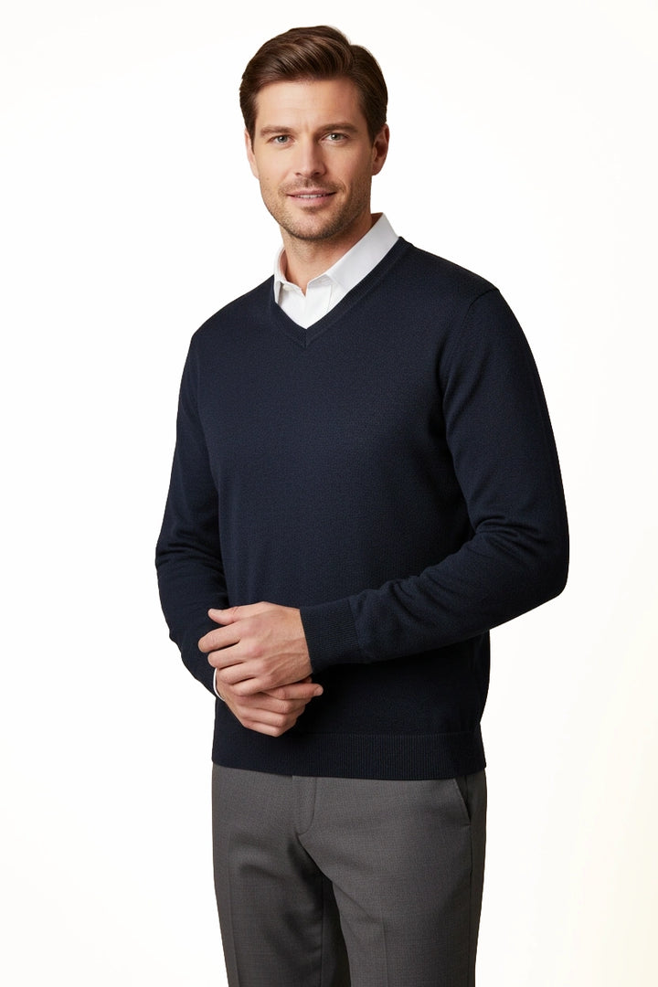 Fine Knit V Neck Jumper