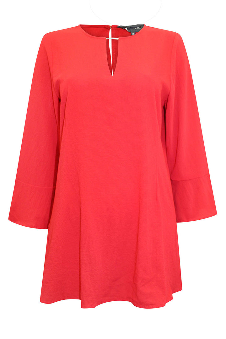 Keyhole Detail Fluted Cuff Tunic Top