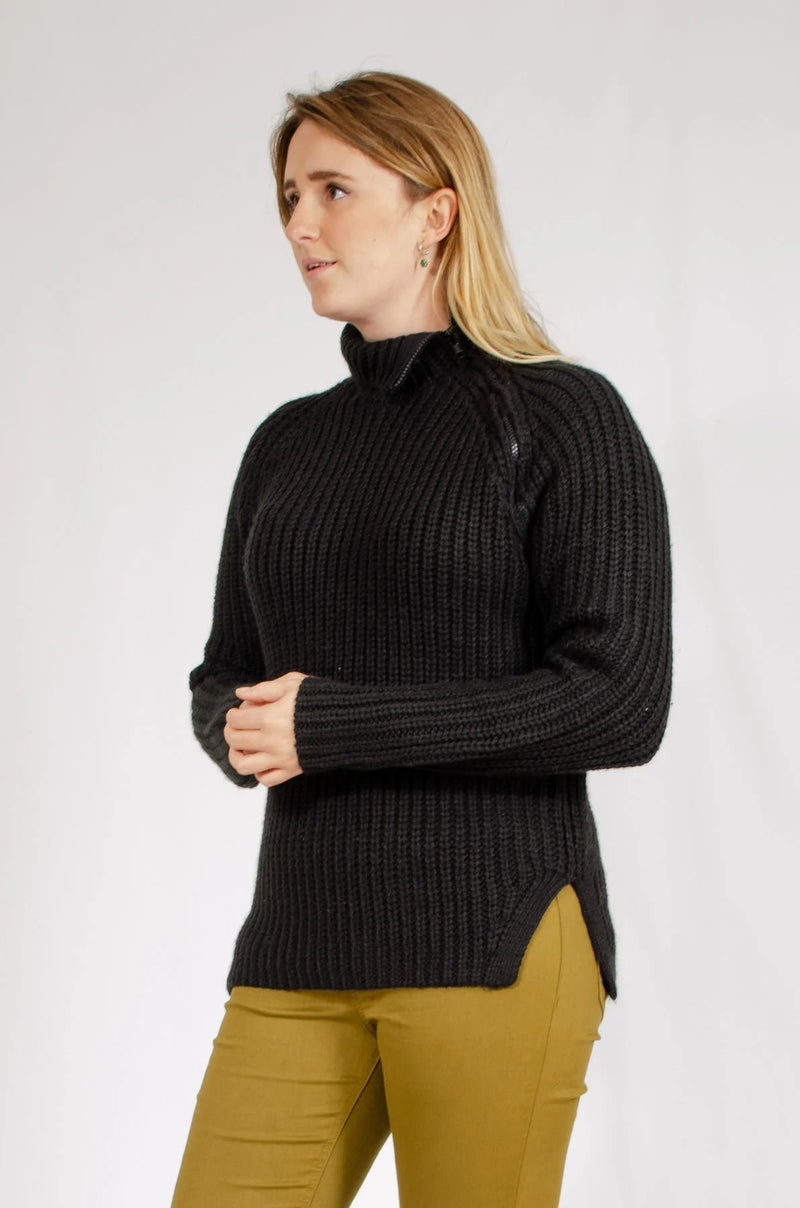 H&M Zip Neck Chunky Ribbed Jumper
