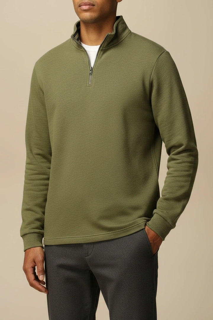 Quarter Zip Cotton Sweatshirt