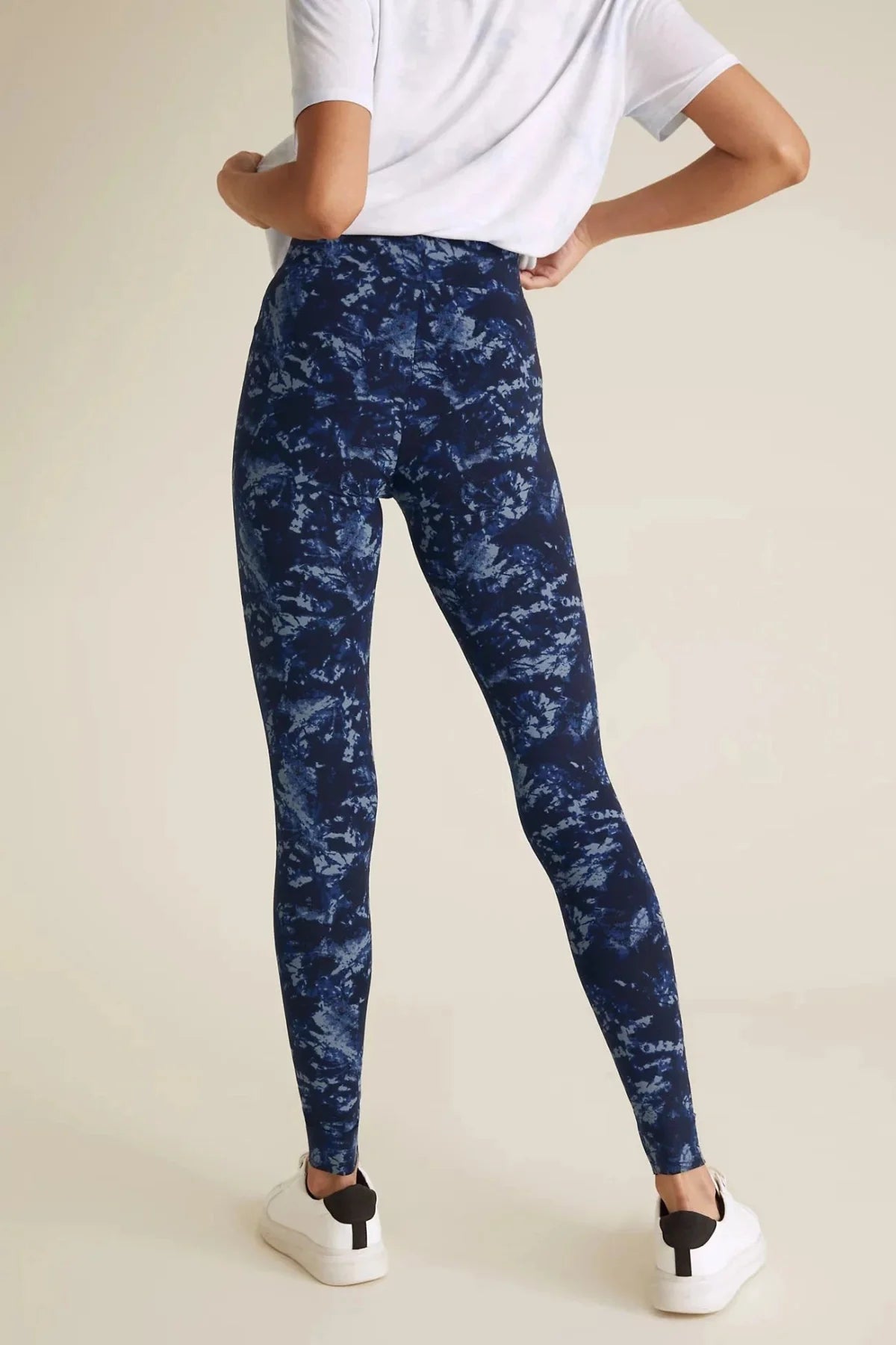 Navy blue patterned outlet leggings