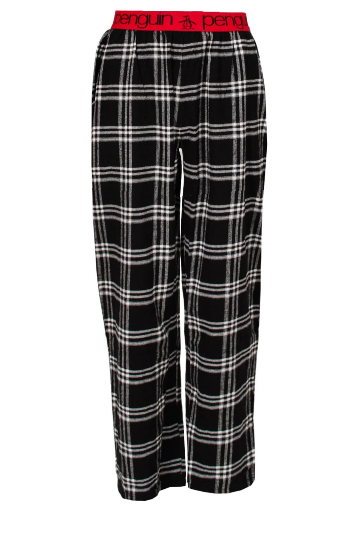 Penguin Cotton Check Pyjama Lounge Pants Black/White / S