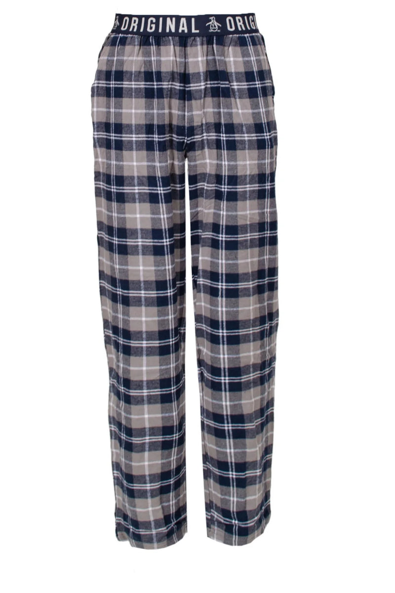 Penguin Cotton Check Pyjama Lounge Pants Grey/Navy / S