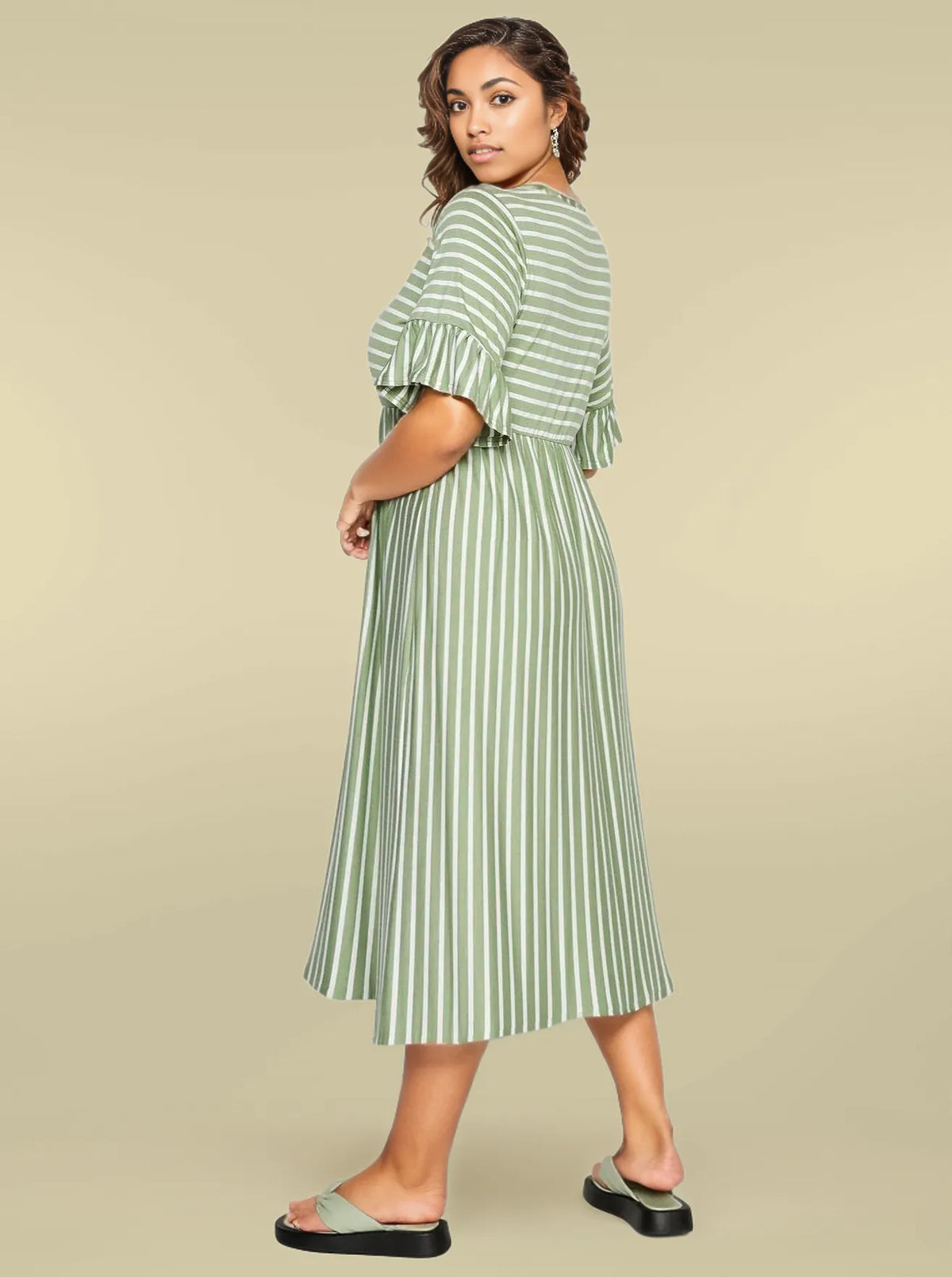 Yours Stripe Jersey Midi Dress