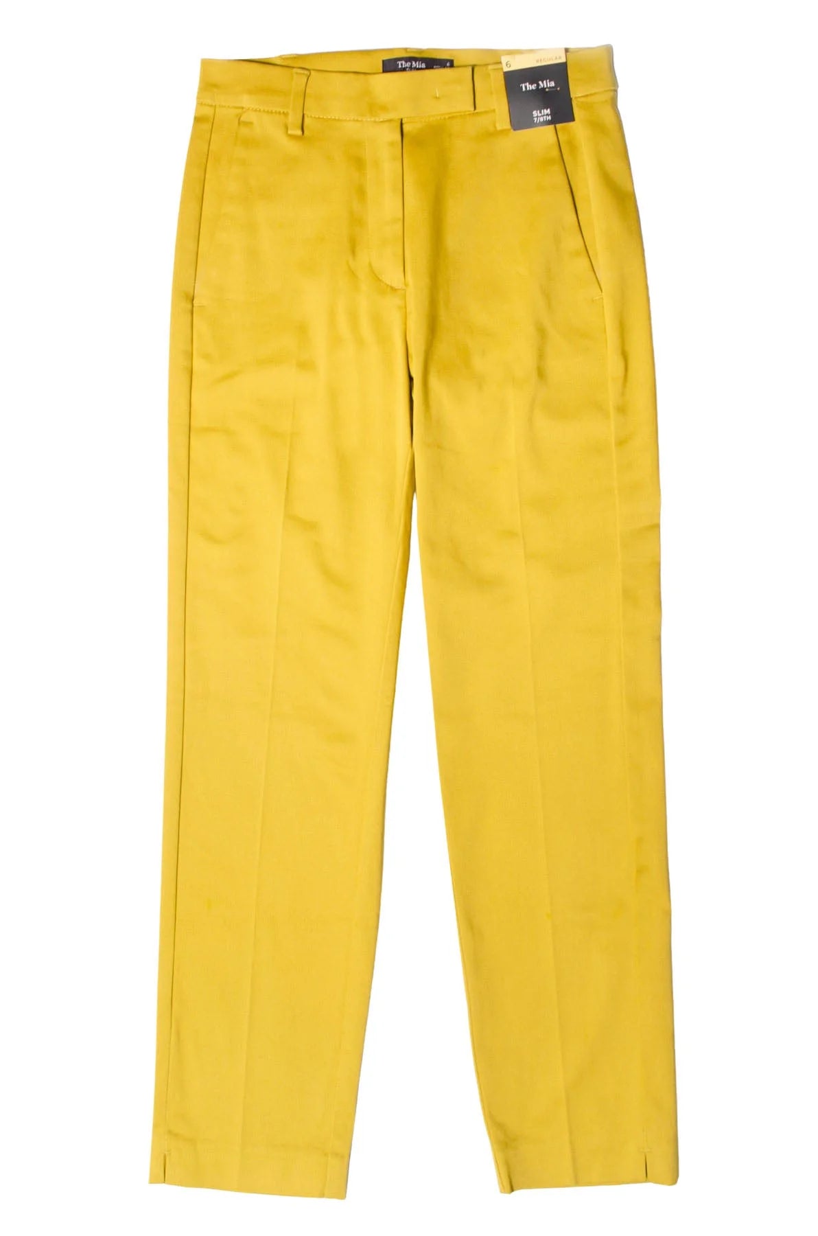 M&S Mia Slim Fit 7/8 Length Trousers Mustard / 22 / Reg