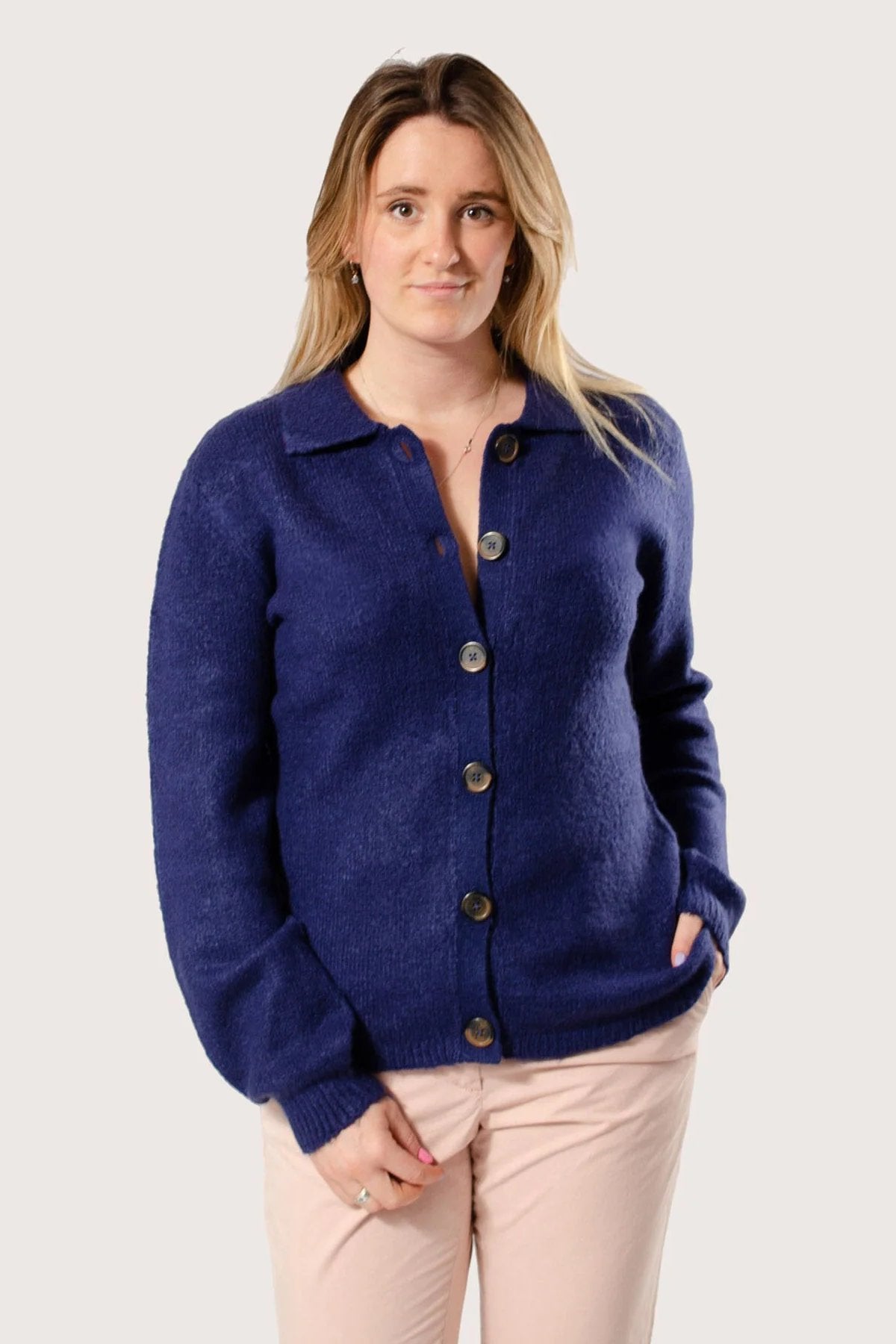 Button Front Collared Cardigan