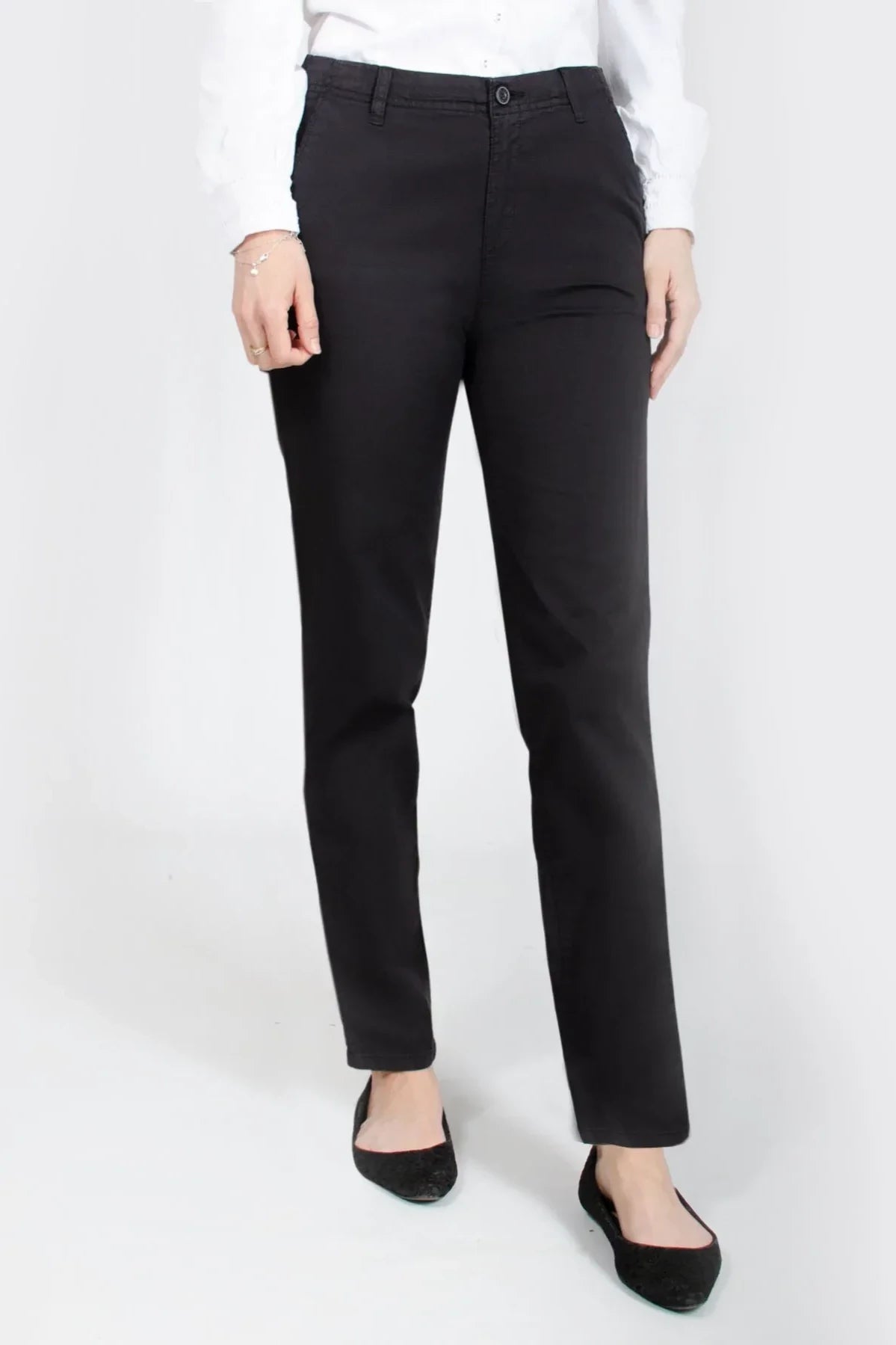 Esprit Stretch Cotton Chino Trousers Black / 14 / Long