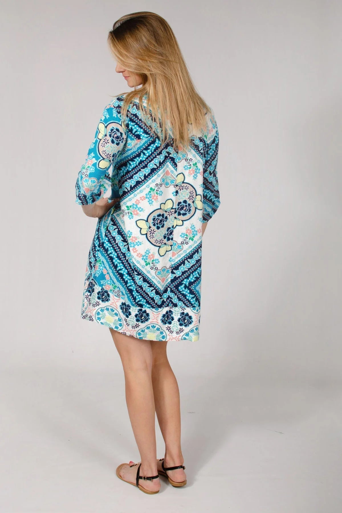 PRC7467 Avatar Pure Silk Short Kaftan Tunic with Slits