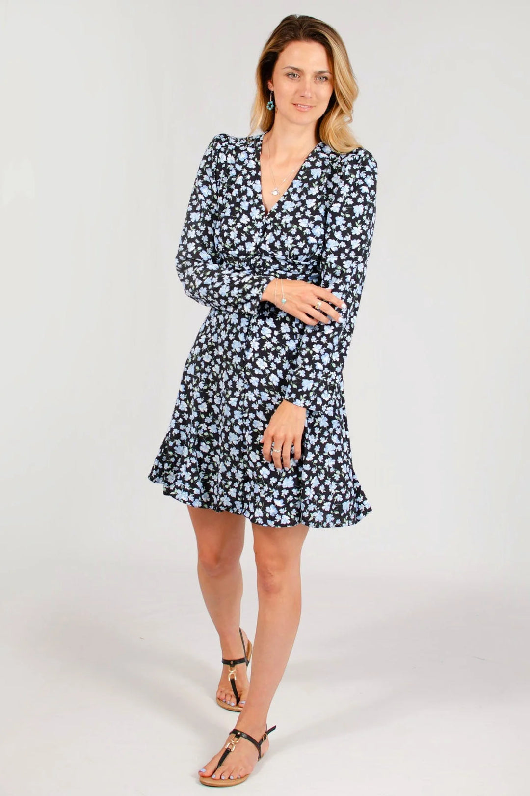 Blue Floral Skater Dress Secret Label Blue Floral Skater Dress Secret Label