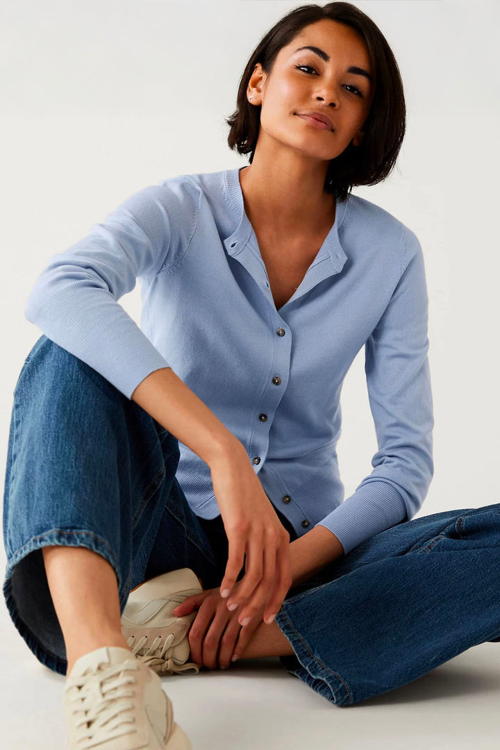 Round Neck Button Down Cardigan