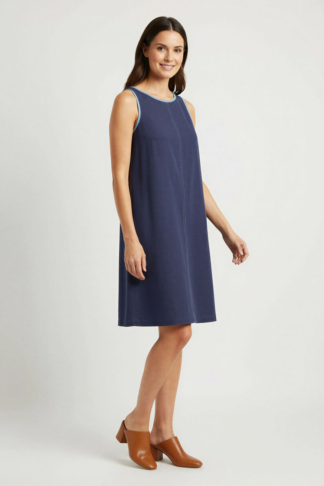 Navy Sleeveless Linen Shift Dress Secret Label Navy Sleeveless Linen Shift Dress Secret Label