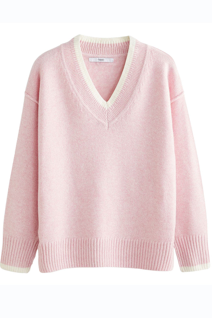 Pink V Neck Jumper-Secret Label