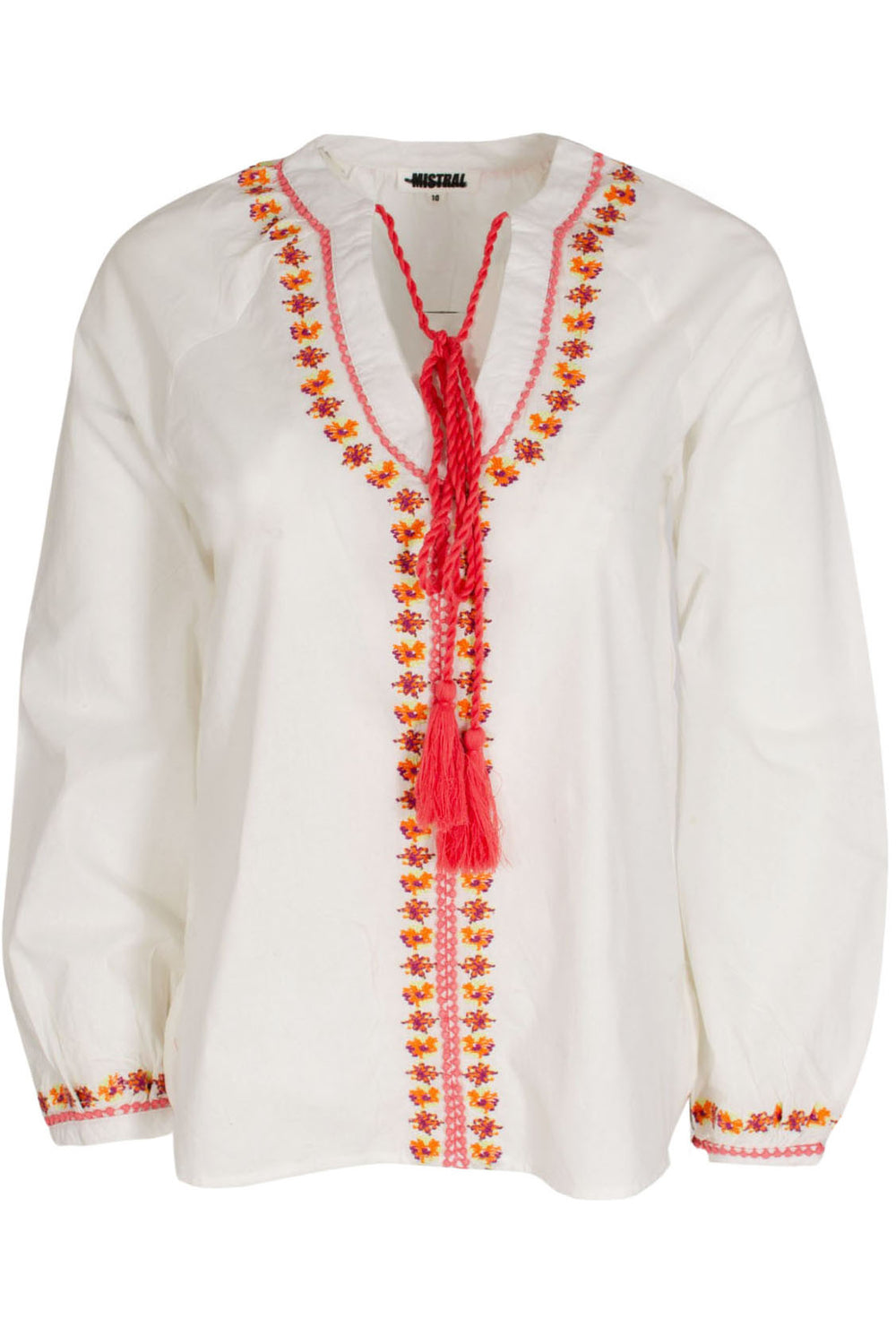 White Embroidered Kaftan Tassle Top-Secret Label