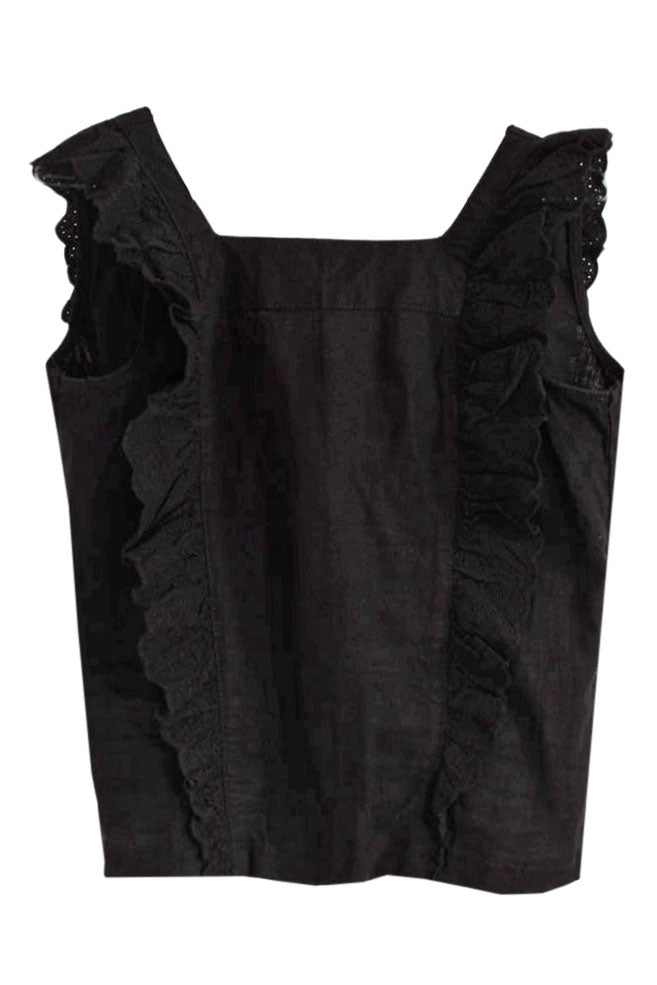 Broderie Button Detail Blouse-Secret Label
