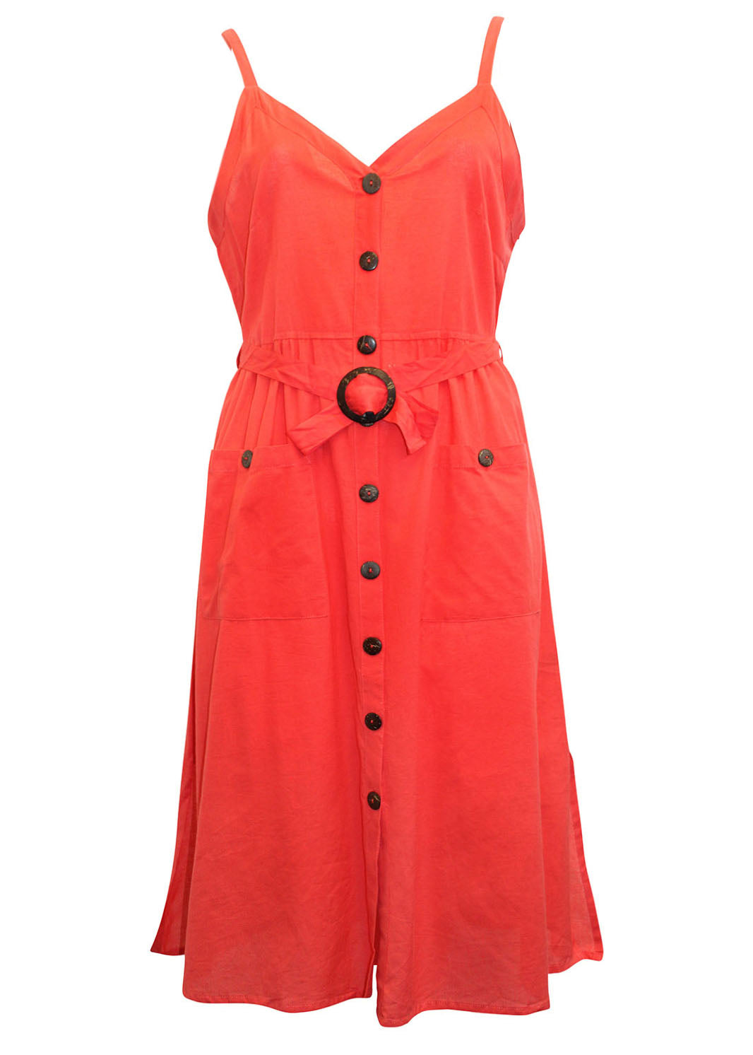 Button Through Midi Summer Dress