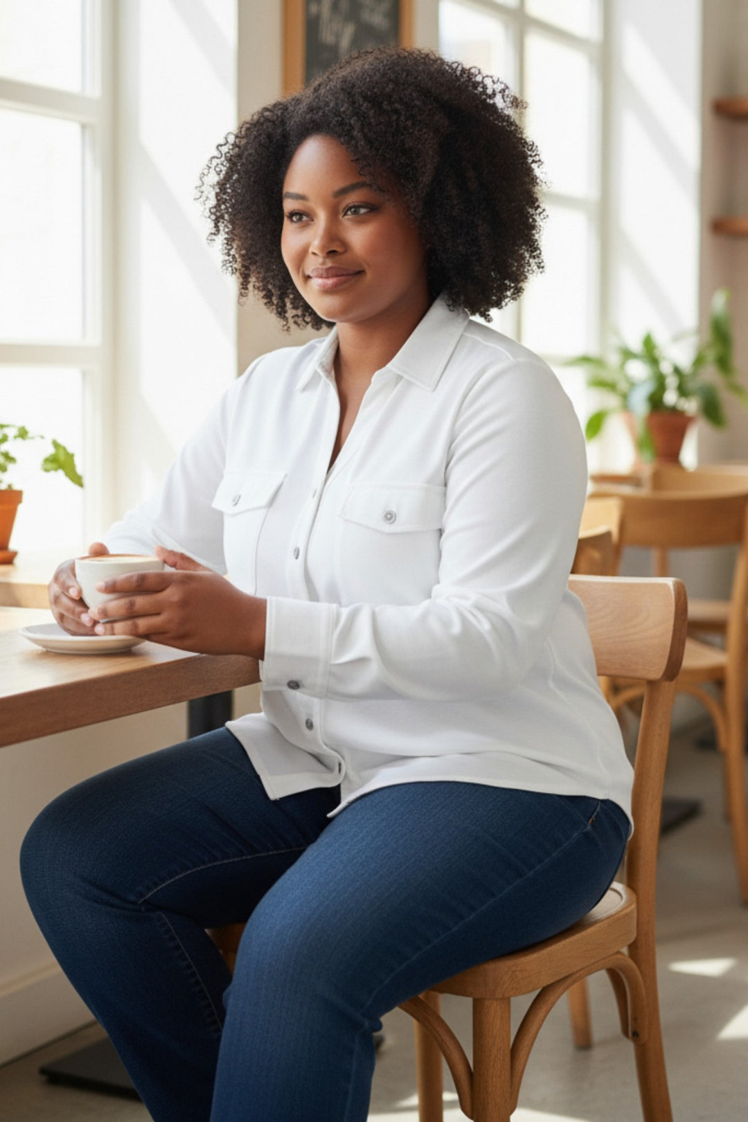 White Jersey Pocket Shirt