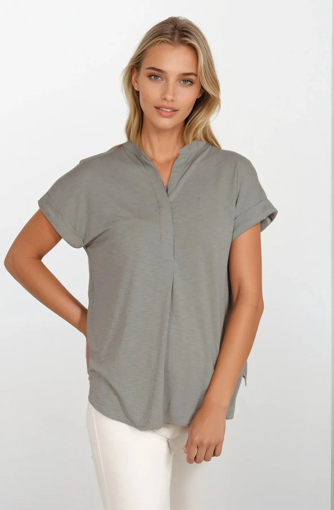 Pleat Front Jersey Top