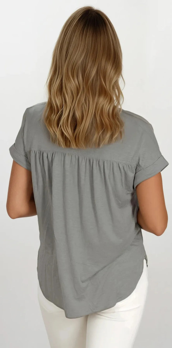 Pleat Front Jersey Top