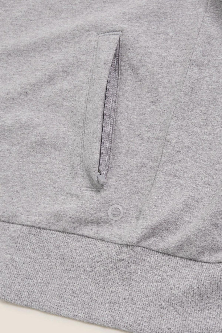 Goodmove Grey Cotton Rich Zip Up Hoodie