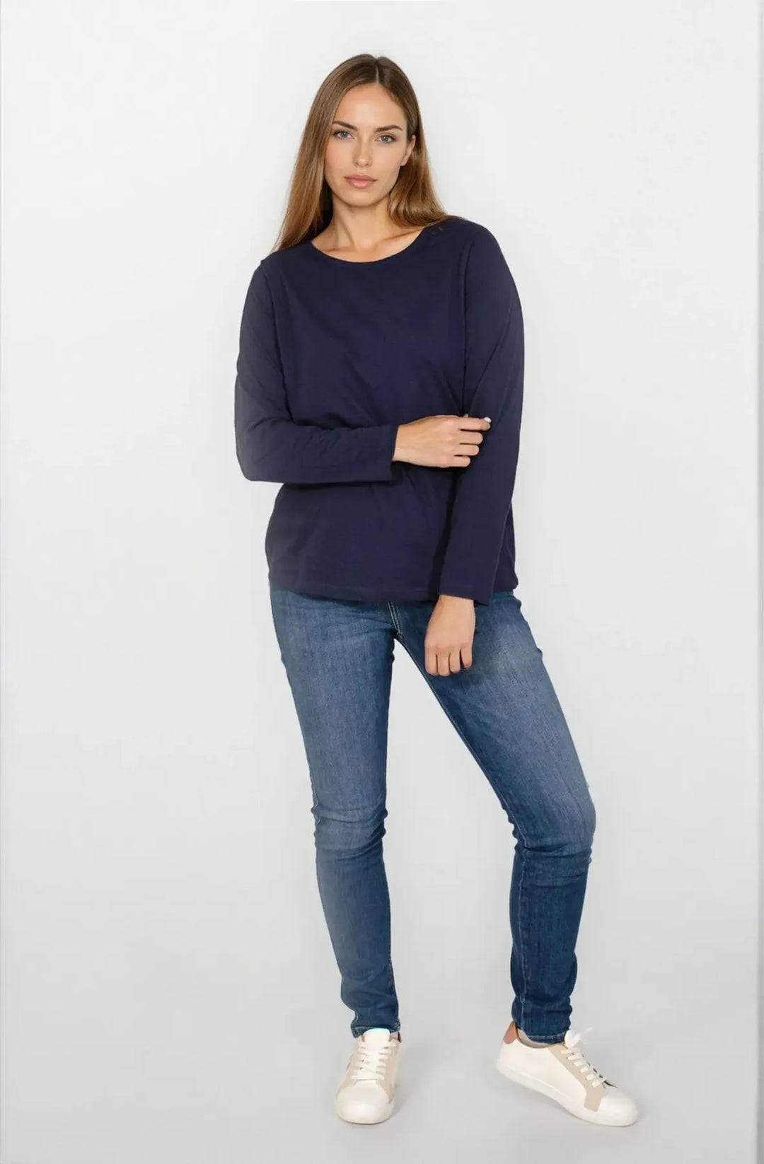 Long Sleeve Boat Neck Top